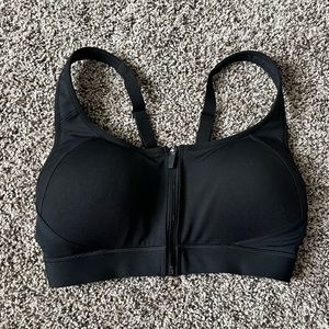 Zip front sports bra